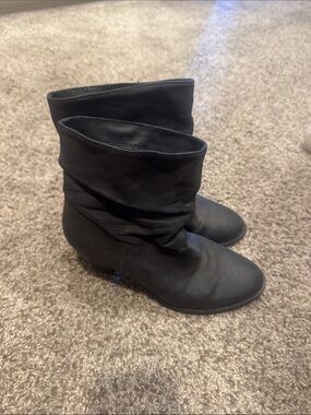 Steven By Steve Madden Black Slouchy Ankle Boots